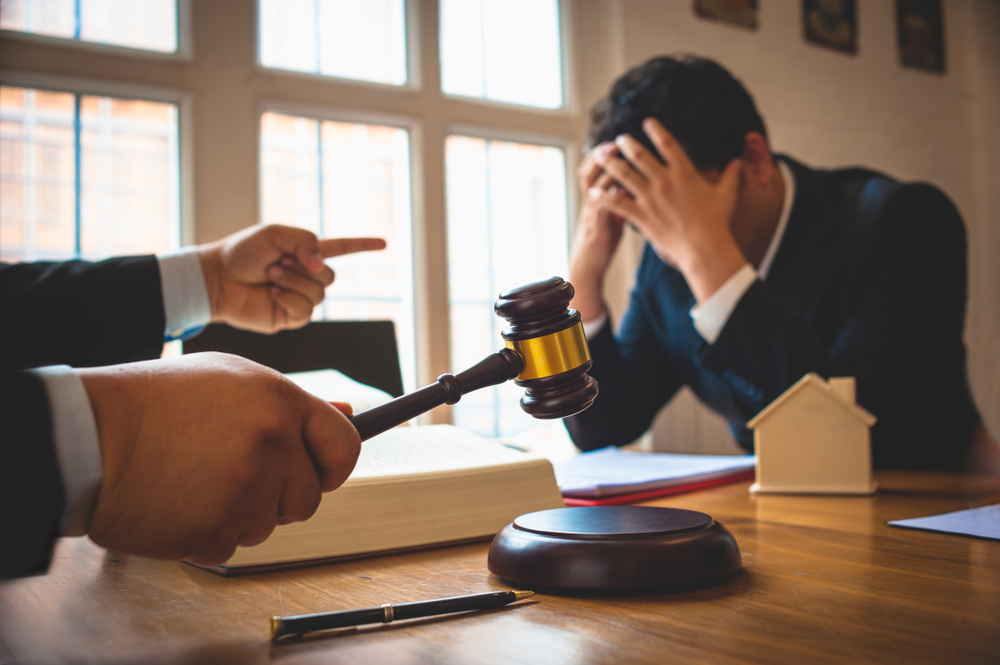businessman feels stressed when filed for bankruptcy